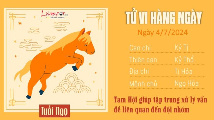 Dự báo tử vi hàng ngày ngày 4/7/2024 - tuổi Ngọ