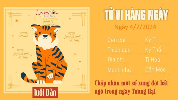 Tử vi ngày 4/7/2024 - tuổi Dần