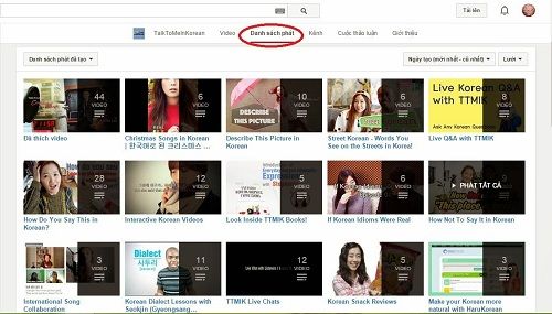 học tiếng Hàn online qua kênh Youtube