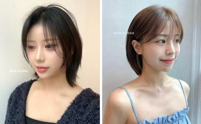 Tóc ngắn layer ghi điểm ở nét ngọt ngào và tươi trẻ. Mặc dù vậy, kiểu tóc này vẫn phù hợp với phụ nữ trên 40 tuổi nhờ vào vẻ nữ tính và dịu dàng của nó. Đặc biệt, phần đuôi tóc vát nhọn còn giúp gương mặt trở nên thanh thoát hơn.