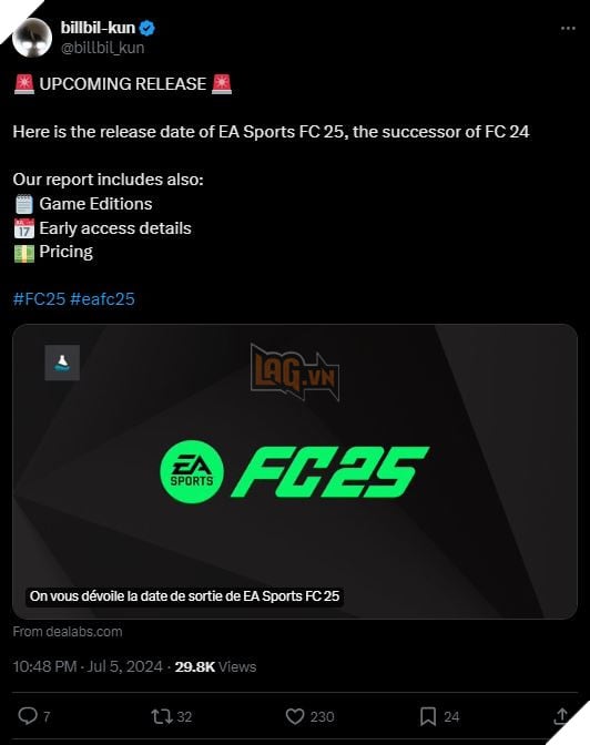 EA Sports FC 25 Dường Như Đã Bị Rò Rỉ Ngày Phát Hành Vào Tháng 9 Tới