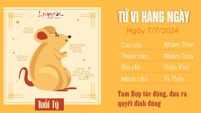 Tử vi hàng ngày 7/7/2024 - Tuổi Tý