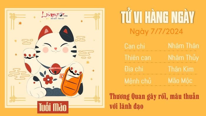 Tử vi hàng ngày 7/7/2024 - Tuổi Mão