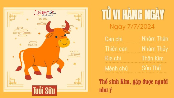 Tử vi hàng ngày 7/7/2024 - Tuổi Sửu