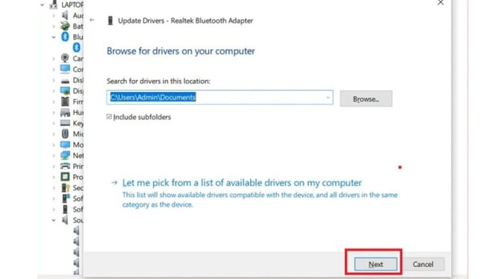 Hướng dẫn cài đặt Driver Bluetooth trên Windows 10 - Bước 5