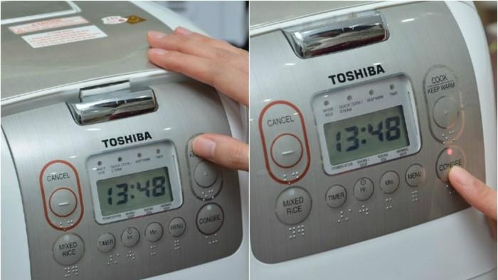 Cách nấu cháo bằng nồi cơm điện Toshiba