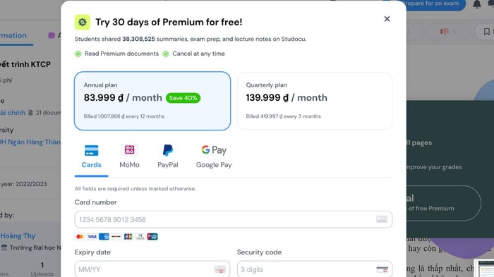 Gói Studocu Premium có giá bao nhiêu? Mua ở đâu?