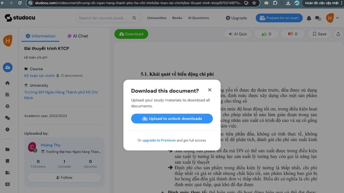 Cách download tài liệu miễn phí từ Studocu