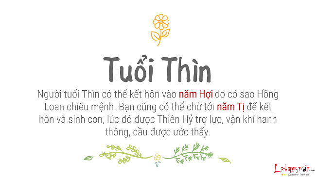 Chọn ngày cưới cho những người tuổi Thìn