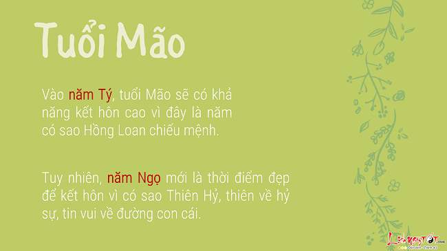 Chọn ngày cưới cho những người tuổi Mão