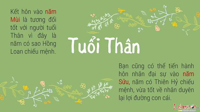 Tìm năm lập gia đình cho người tuổi Thân