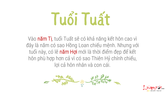 Lựa chọn năm kết hôn cho người tuổi Tuất