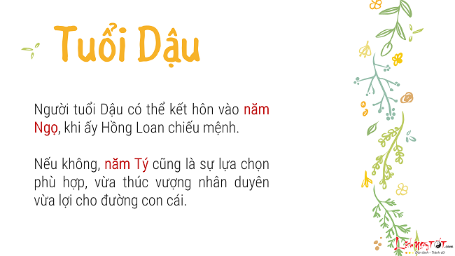 Chọn năm lập gia đình cho người tuổi Dậu