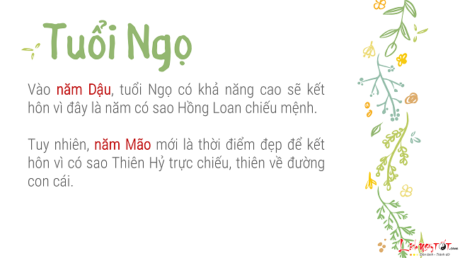 Lựa chọn ngày cưới cho người mang tuổi Ngọ