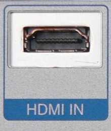 Cổng vào HDMI loại A trên thiết bị với nhãn HDMI IN phía dưới.