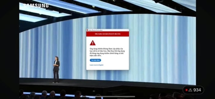 Samsung phát hiện việc sử dụng phần mềm Adobe không bản quyền trong sự kiện giới thiệu sản phẩm mới