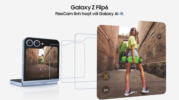 FlexCam tự động đề xuất khung hình tốt nhất nhờ tính năng Auto Zoom trên Galaxy Z Flip6