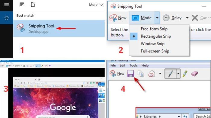 Cách chụp màn hình nhanh với Snipping Tool