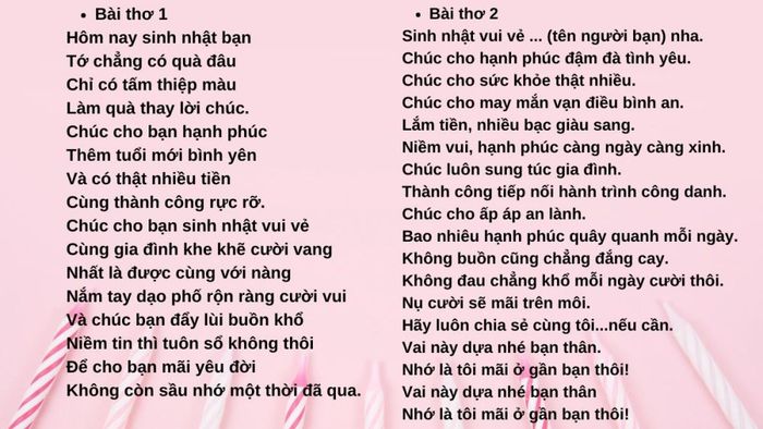 Những bài thơ chúc sinh nhật đơn giản nhưng đầy ý nghĩa