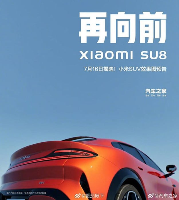 Các poster lan truyền trên mạng về mẫu xe Xiaomi SU8