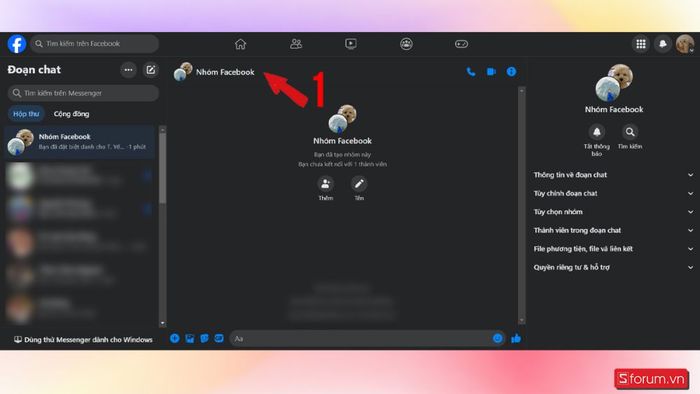Cách giải tán nhóm Messenger trên máy tính PC Laptop - Bước 1