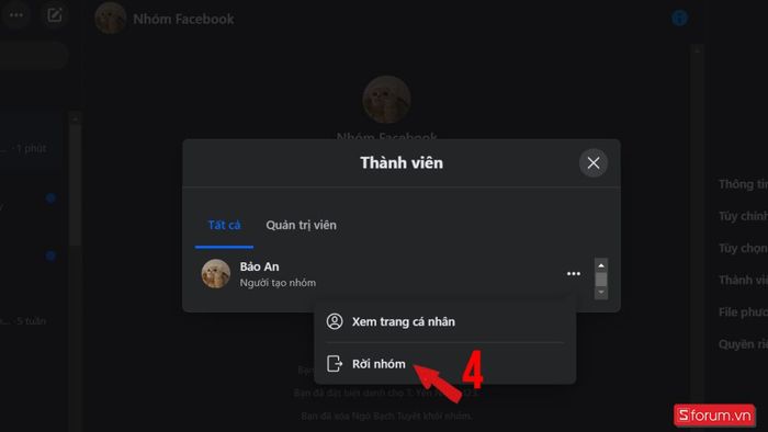 Cách giải tán nhóm Messenger trên máy tính PC Laptop - Bước 3