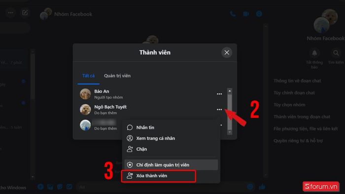 Cách giải tán nhóm Messenger trên máy tính PC Laptop - Bước 2