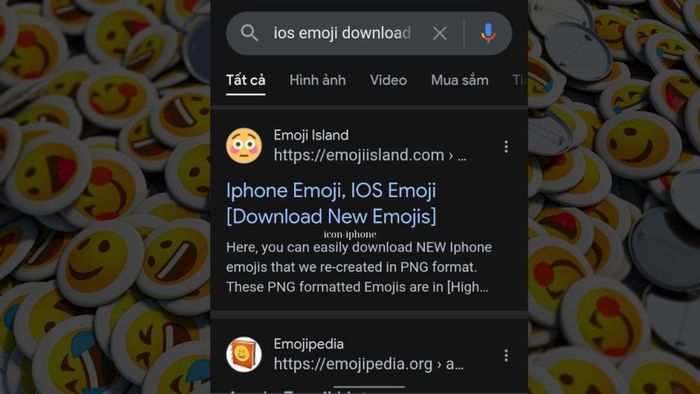 Tải bàn phím iOS Emojis từ trình duyệt web để cài icon iPhone cho Android - Bước 1