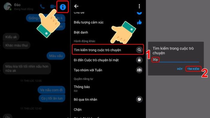 Cách xem tin nhắn đầu tiên trên Messenger qua điện thoại