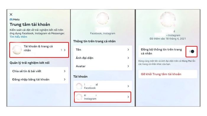 Cách liên kết Instagram với Facebook nhưng vẫn giữ avatar riêng bước 2