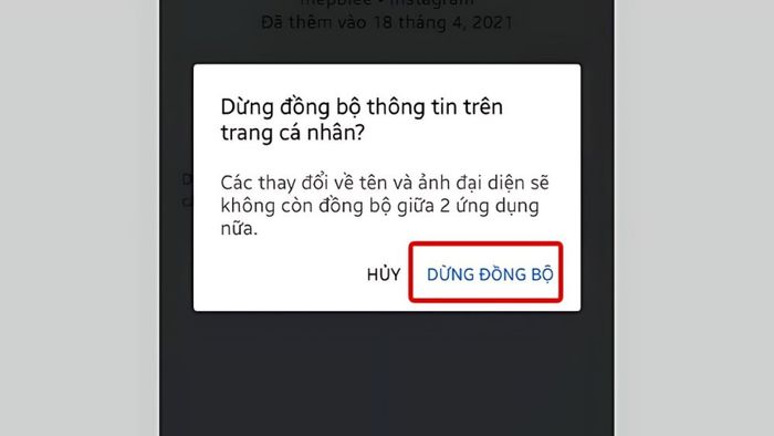 Cách liên kết Instagram với Facebook nhưng vẫn giữ avatar riêng bước 3