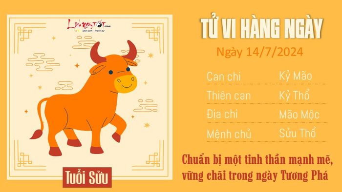 Tử vi hàng ngày 14/7/2024 - tuổi Sửu