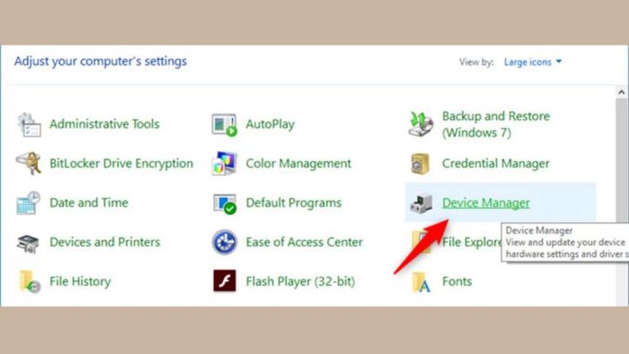 Cách truy cập Device Manager qua chế độ xem biểu tượng