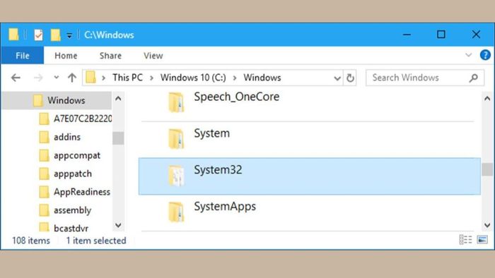 Mở Device Manager qua System32 bước 1