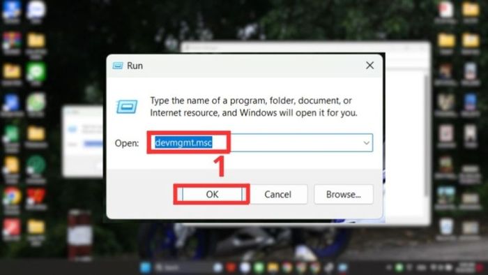 Hướng dẫn mở Device Manager qua lệnh Run - Bước 2