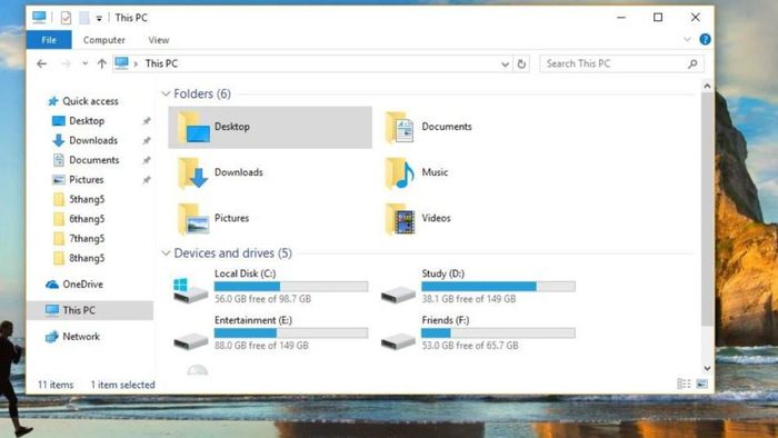 Mở Device Manager qua File Explorer bước 1