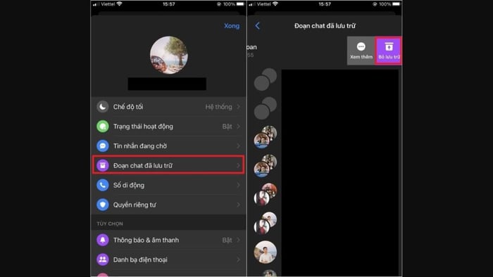 Hướng dẫn gỡ bỏ ẩn tin nhắn trên Messenger qua điện thoại