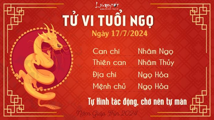 Tu vi hang ngay 17/7/2024 - Ngo