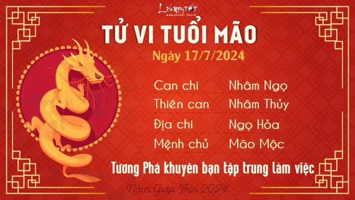 Tử vi hàng ngày 17/7/2024 - Mão