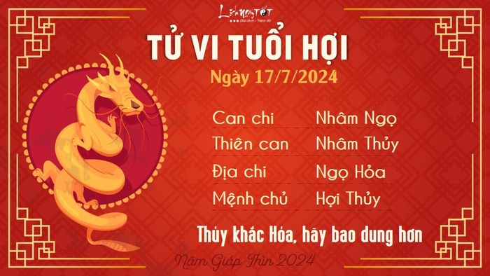 Tử vi hàng ngày 17/7/2024 - Hợi