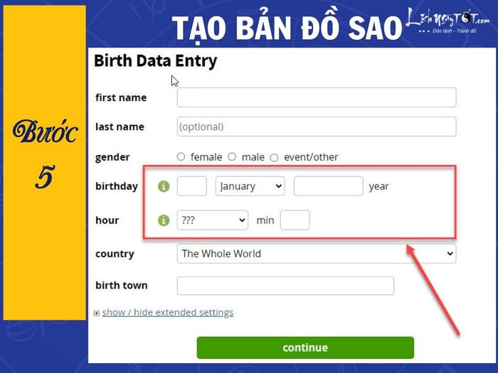 Tạo bản đồ cho bước 5