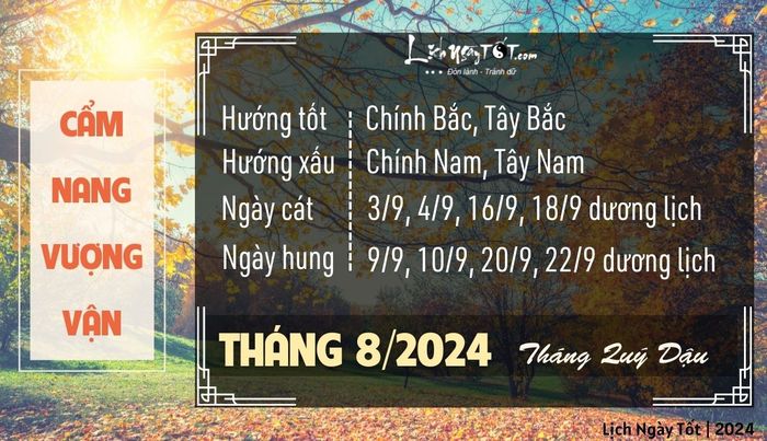 Cẩm nang tăng cường vận may tháng 8