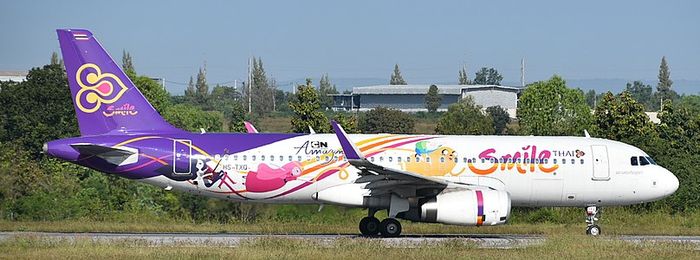 Chiếc máy bay Airbus A320 (SL) tại Khon Kaen, Thái Lan (2016)