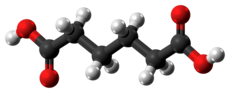 Mô hình cầu và que của phân tử acid adipic