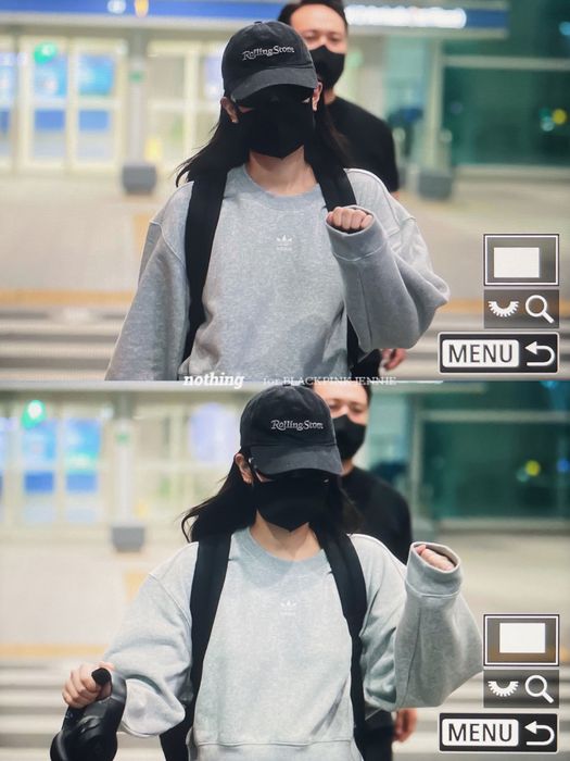 Jennie xuất hiện tại sân bay Incheon vào rạng sáng ngày 22/7. Ảnh: Twitter.