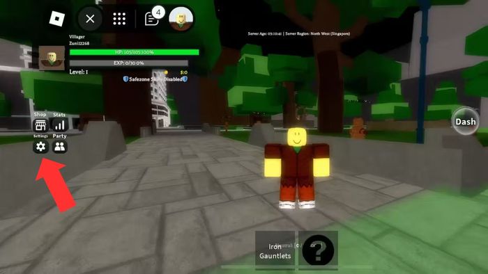 Hướng dẫn nhập mã code RE XL Roblox - Bước 2