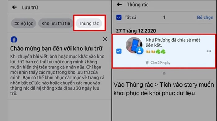 Hướng dẫn khôi phục các story đã xóa trên Facebook từ điện thoại - Bước 2