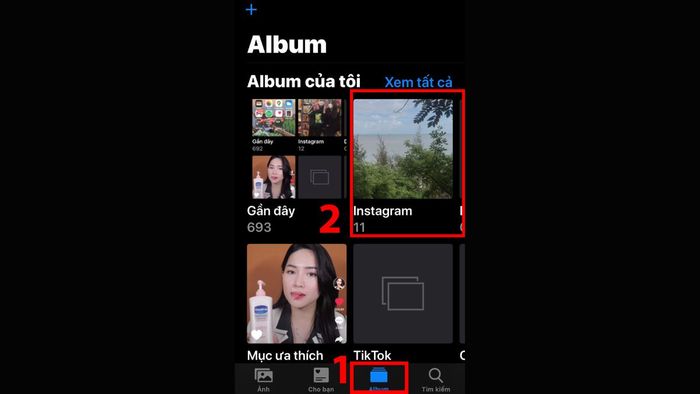 Hướng dẫn tải ảnh từ iCloud về iPhone từ Album được chia sẻ, bước 1