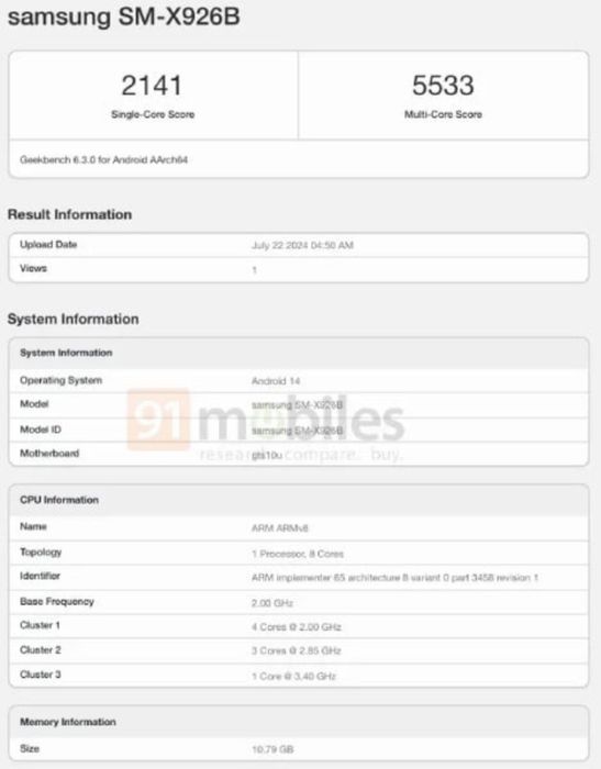 Galaxy Tab S10 Ultra vừa xuất hiện trên Geekbench