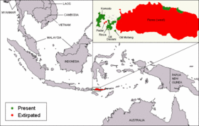 Phạm vi sống của rồng Komodo